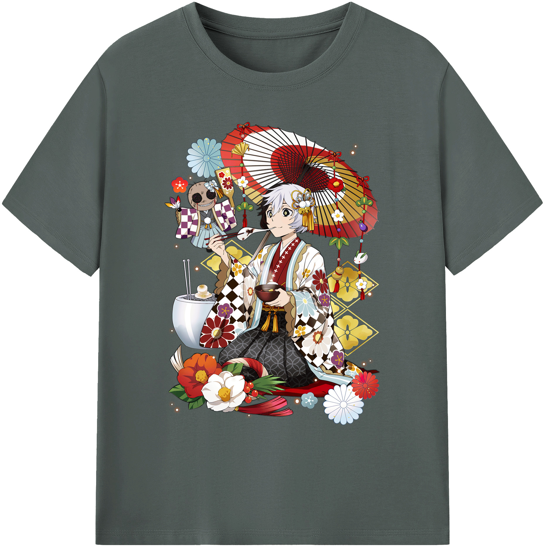 （画像用） 文豪ストレイドッグス Bungo Stray Dogs 綿100％ メンズ半袖Tシャツ｜肌触りやわらか＆通気性